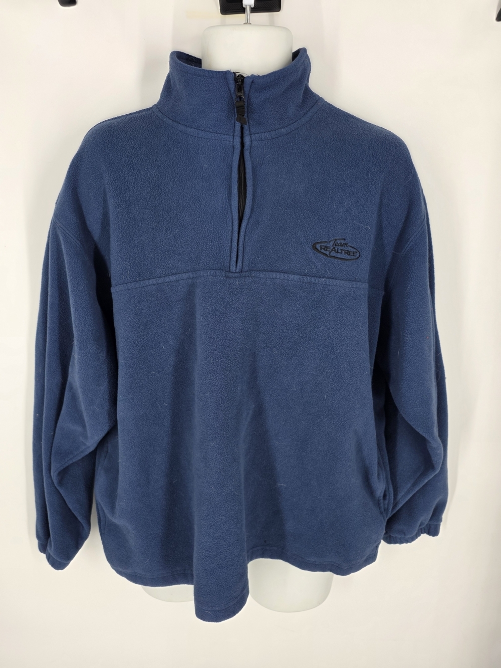 Team Realtree Men's Quarter Zip Fleece Pullover Jacket Blue L Large Regular